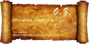 Ohrabka Zamfira névjegykártya